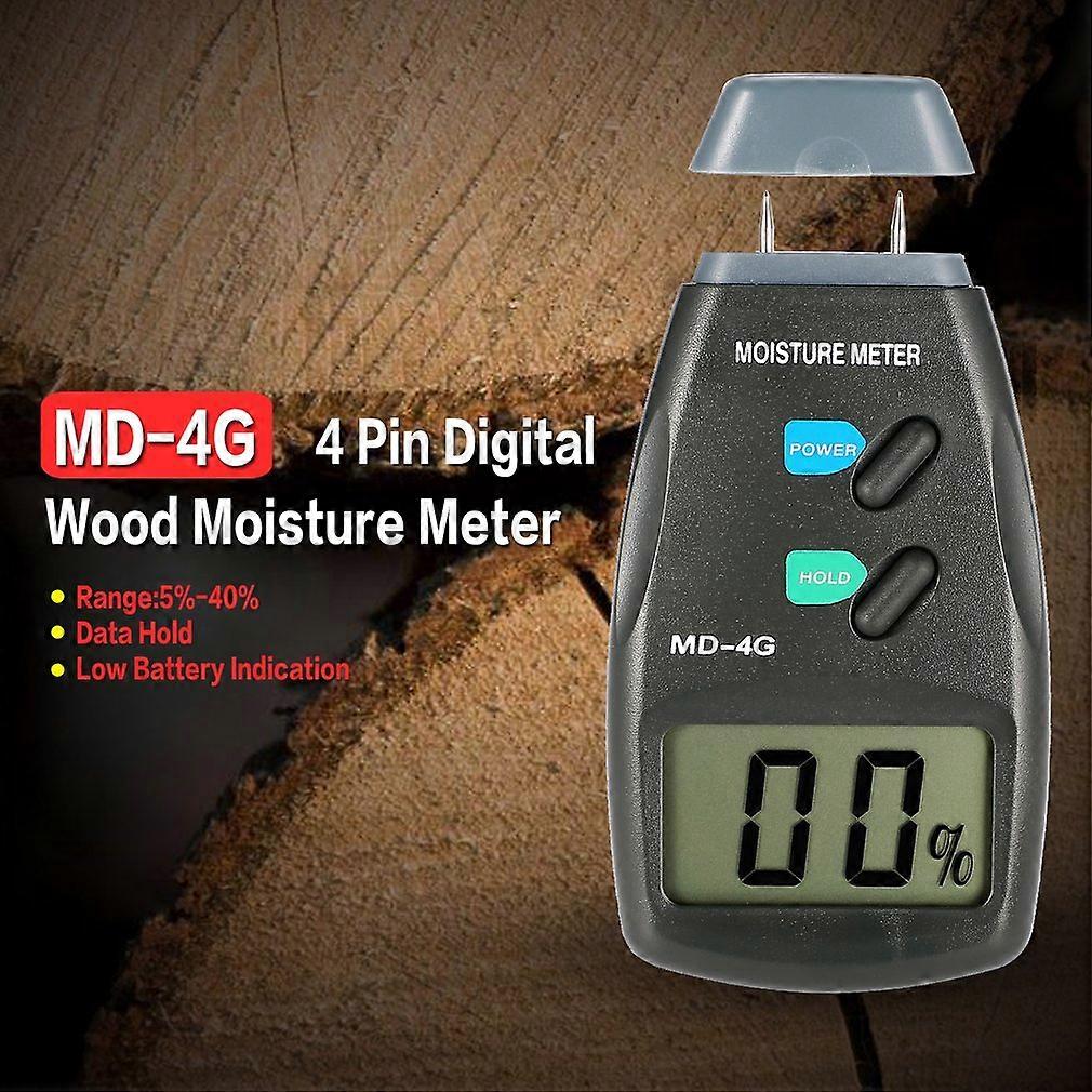 MD-4G 4 Pins Digital LCD Wood Moisture Humidity Meter Analyzer Hygrometer Timber Damp Detector Tester Tree Density Tester