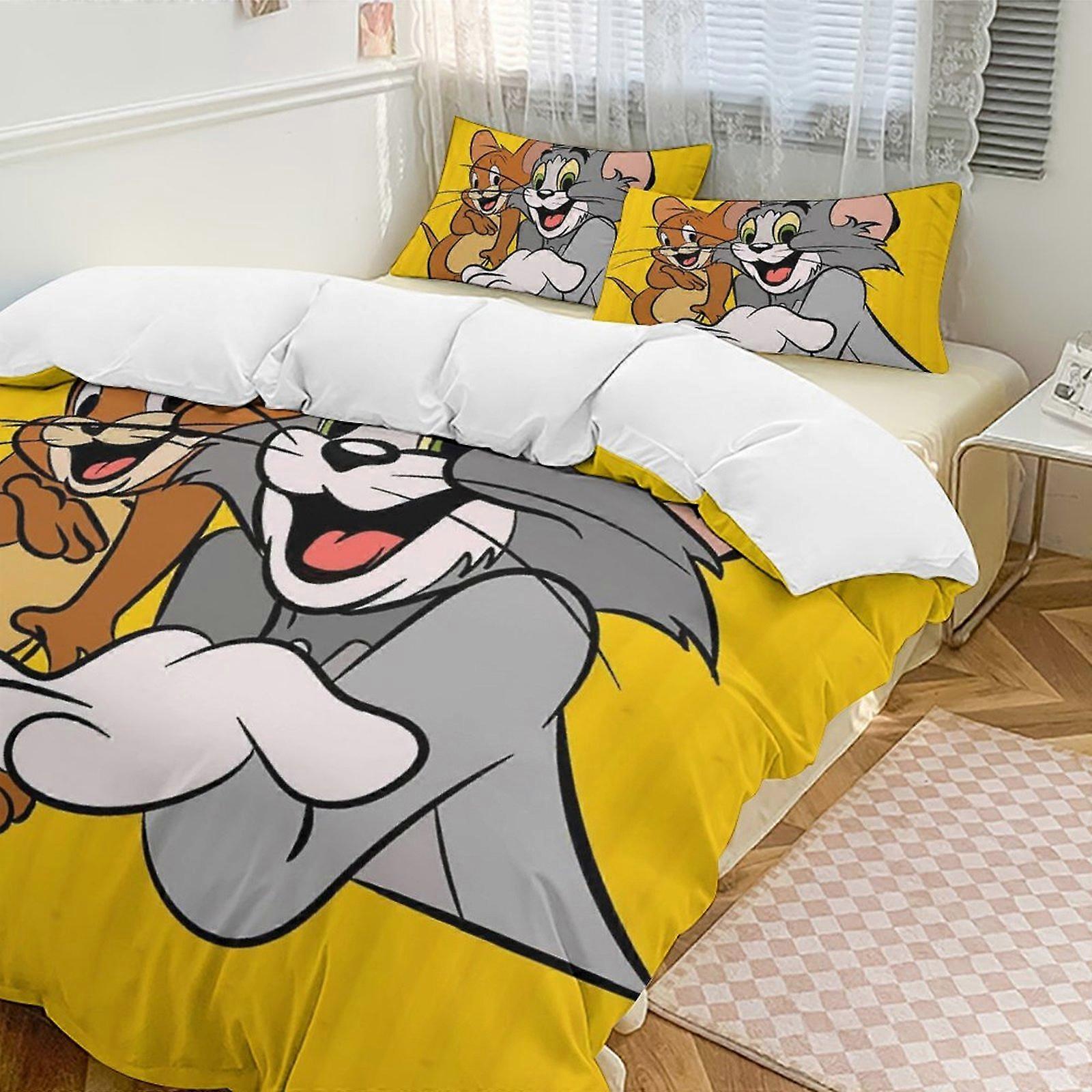 Bedding set WY371 Tom And JerryCartoon Collection 3-Piece Comforter Set, Personalized Bedding Decor for Kids And Teens  Bed Sheets ZA371