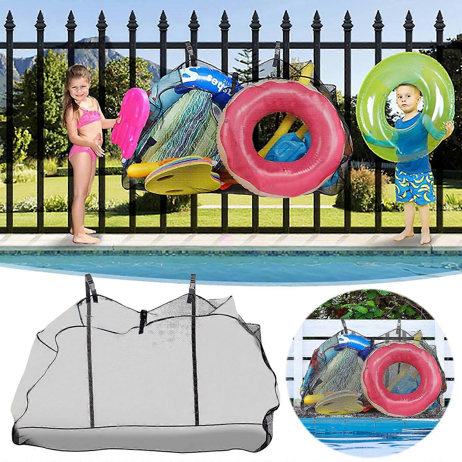 Pool Float Storage Bag, Pool Storage Bag, Toy Storage Bag, Pool Bag, Large Hanging Bag, Pool Accessories, Toy Organizer For Pool Fence, Beach