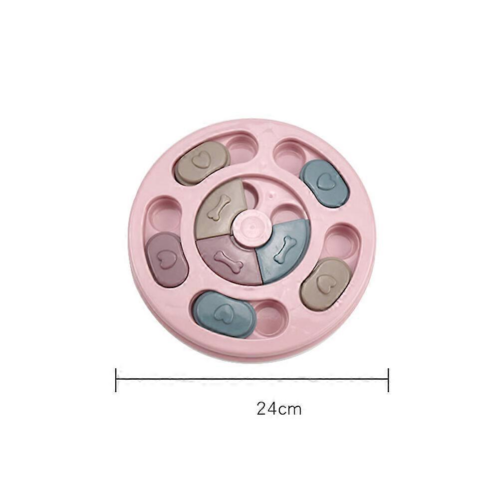 Dww-Un jouet pour chien rond rose, d'un diamtre d'environ 24 cm et d'une intelligence grinante, un jouet d'intelligence pour chien, petits, moyens, gr
