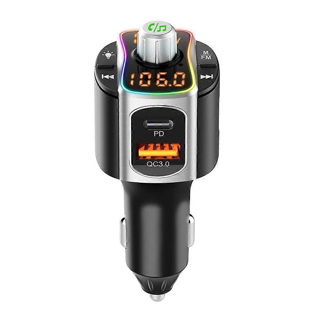 Car Bluetooth-compatible 5.0 Receiver FM Transmitter Mp3 Audio Player QC3.0 PD Fast Charging Wireless FM Transmitter