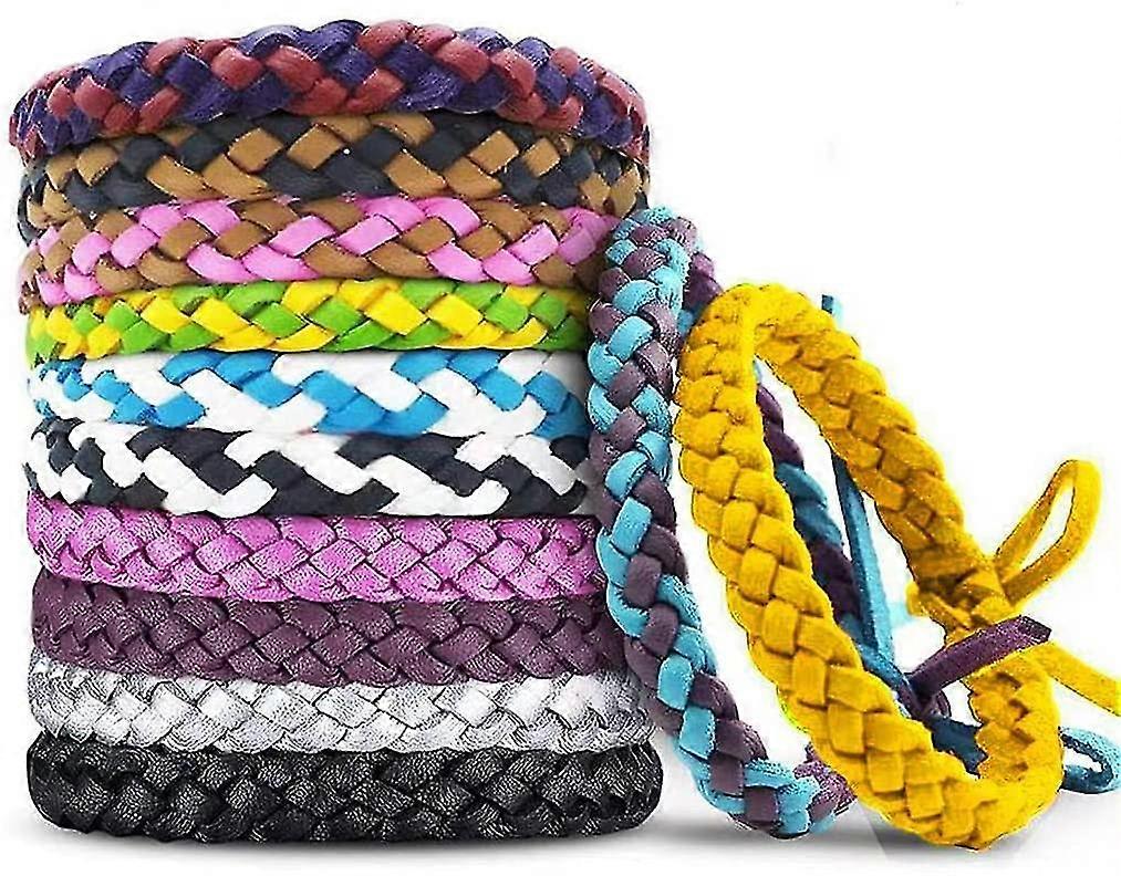 12-Pack Mosquito Repellent Bracelet, Leather Insect Wristband
