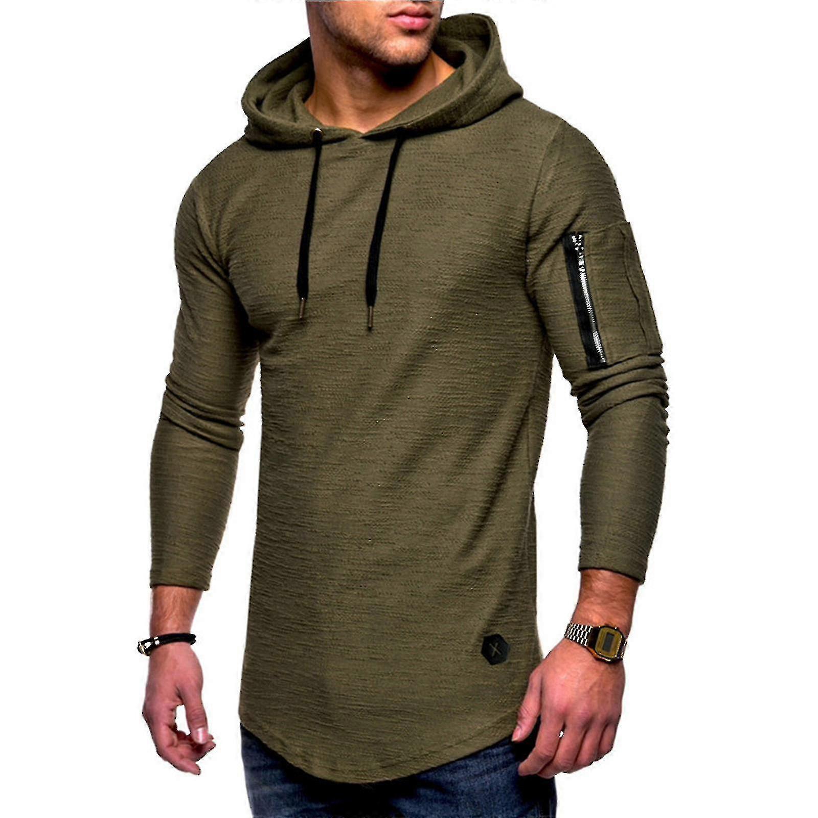 Hombres Deportes Sudadera con capucha con capucha Slim Fit Pullover Sudadera