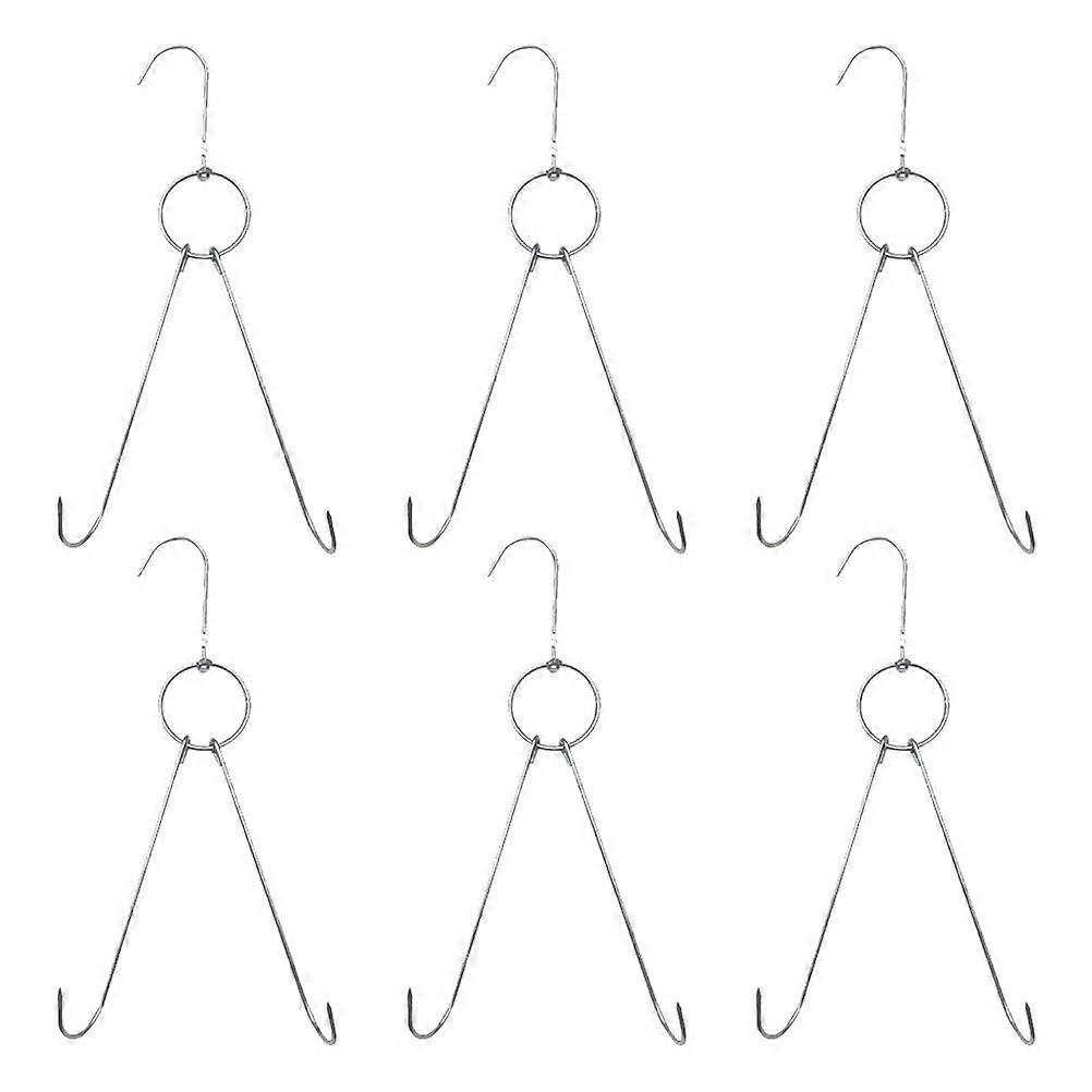 Roast Hook 6Pcs Silver Double Hooks with Rust-Proof Durability for Hanging Meat