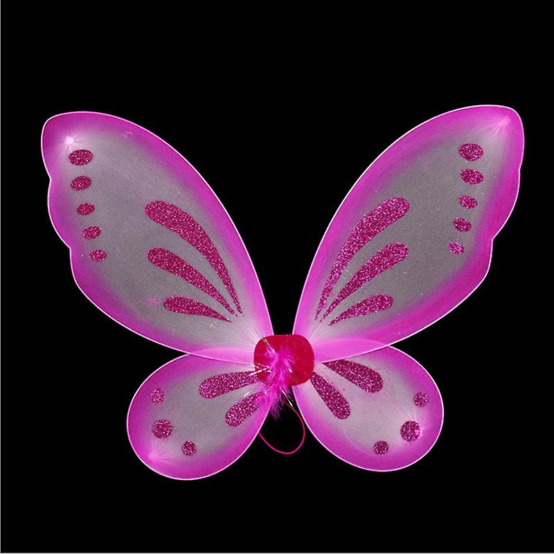 Costume D'ailes De Fée Avec Baguette Magique - Ailes Papillon Organza, Bandeau, Paillettes - Pour Halloween, Anniversaire