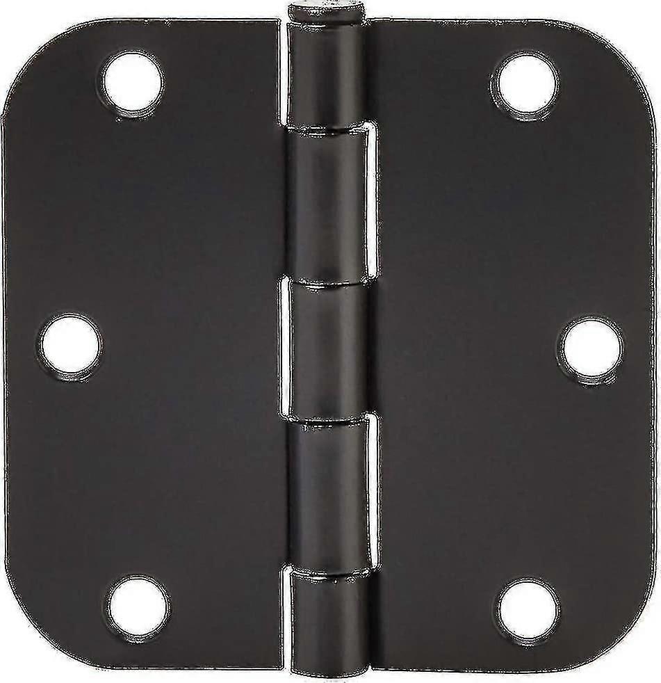Rounded 3.5 Inch X 3.5 Inch Door Hinges, 18 Pack, Matte Black