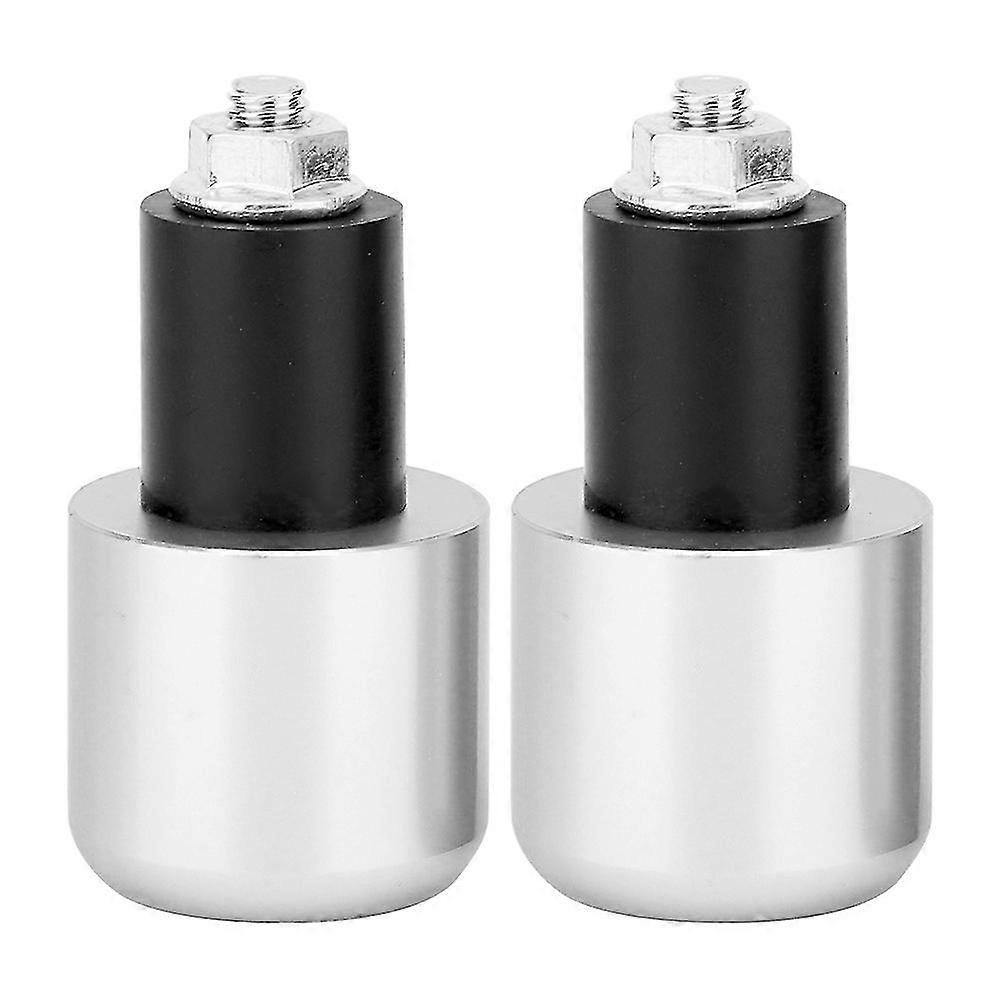 2Pcs Motorcycle Modification Accessory Handle Bar End Plug for 22mm Diameter Handlebar (Silver)