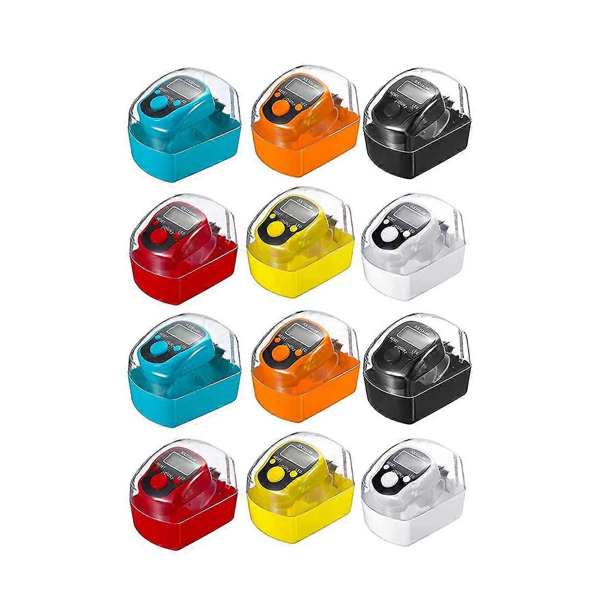 Lot de 12 compteurs numériques à 5 chiffres avec LED, compteurs portables colorés avec LED L