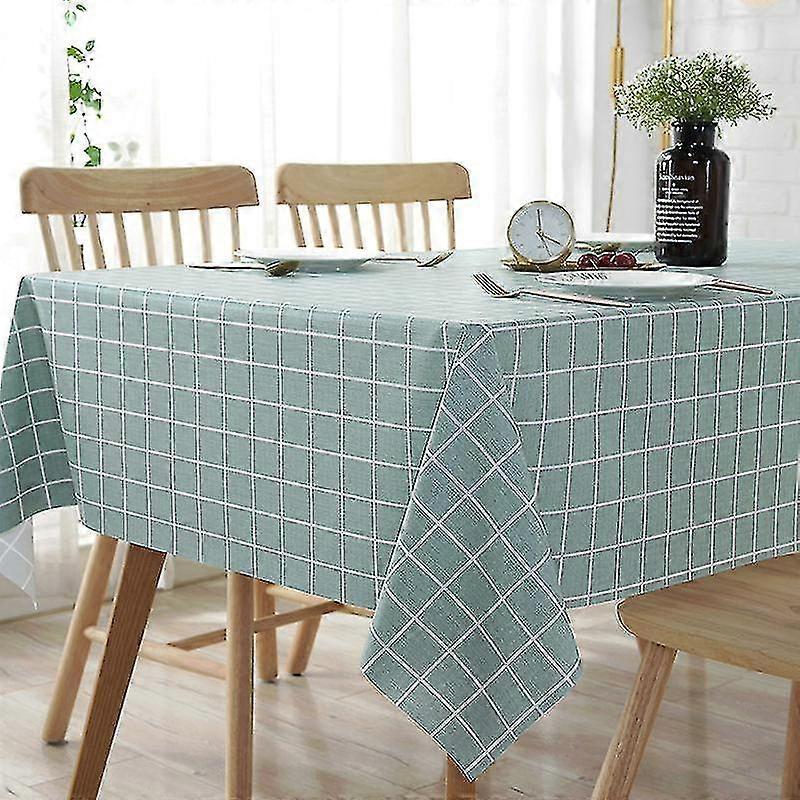 One piece (lake blue small grid, 140*180cm) waterproof and oil-proof pvc plastic