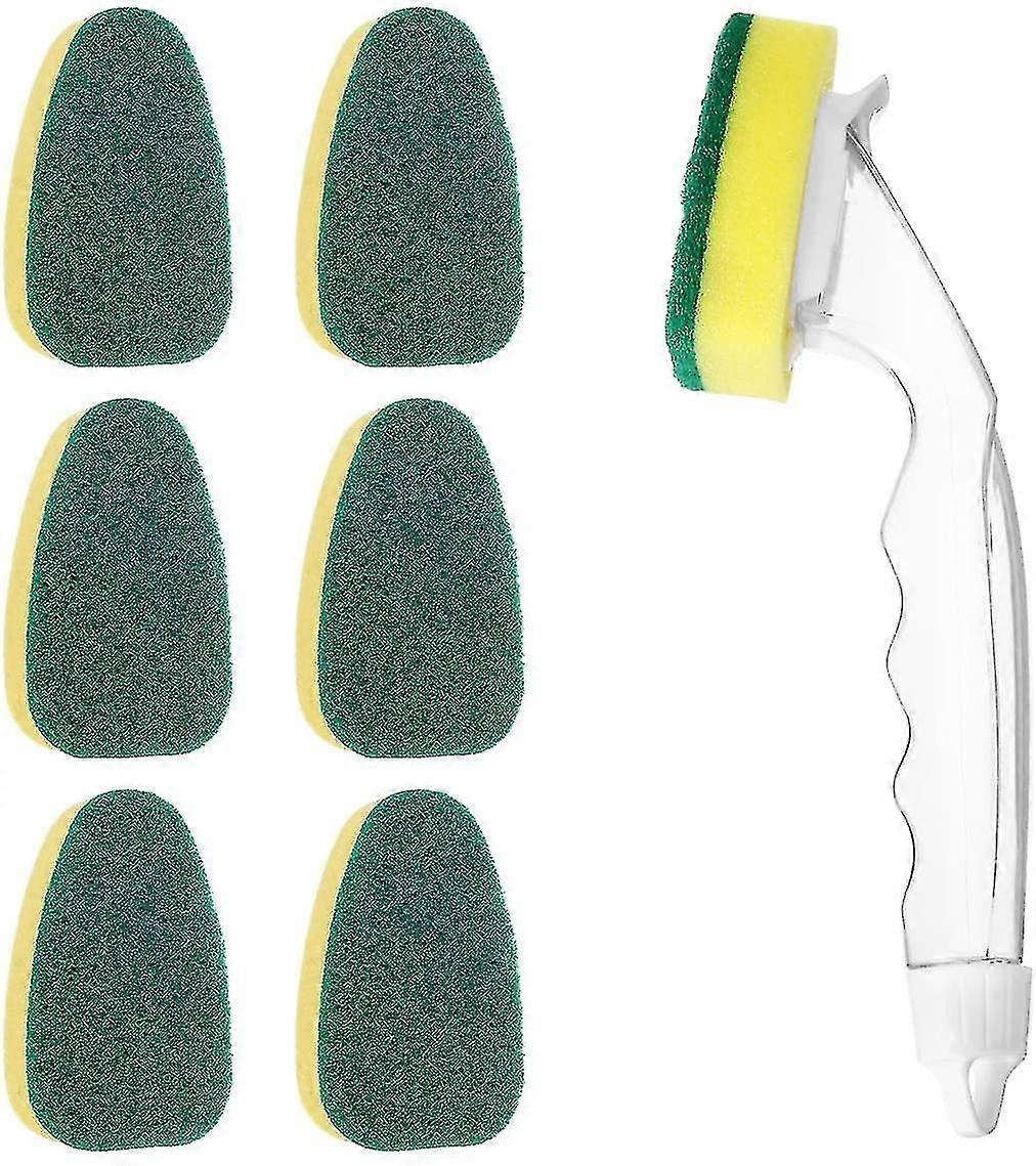 Dish Wand,dish Sponge With Handle, Replaceable Cleaning Brush