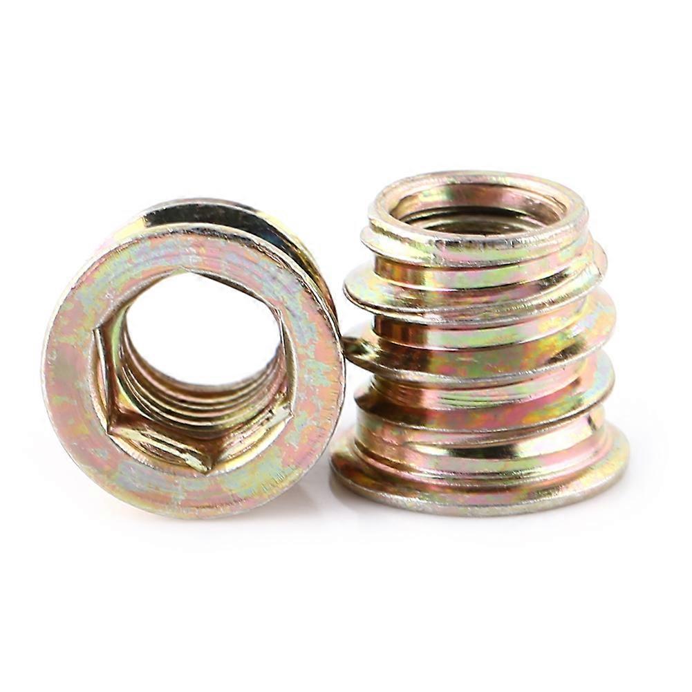 Écrous d’insertion en acier au carbone zingués filetés en bois Douille hexagonale (M8 * 13mm)