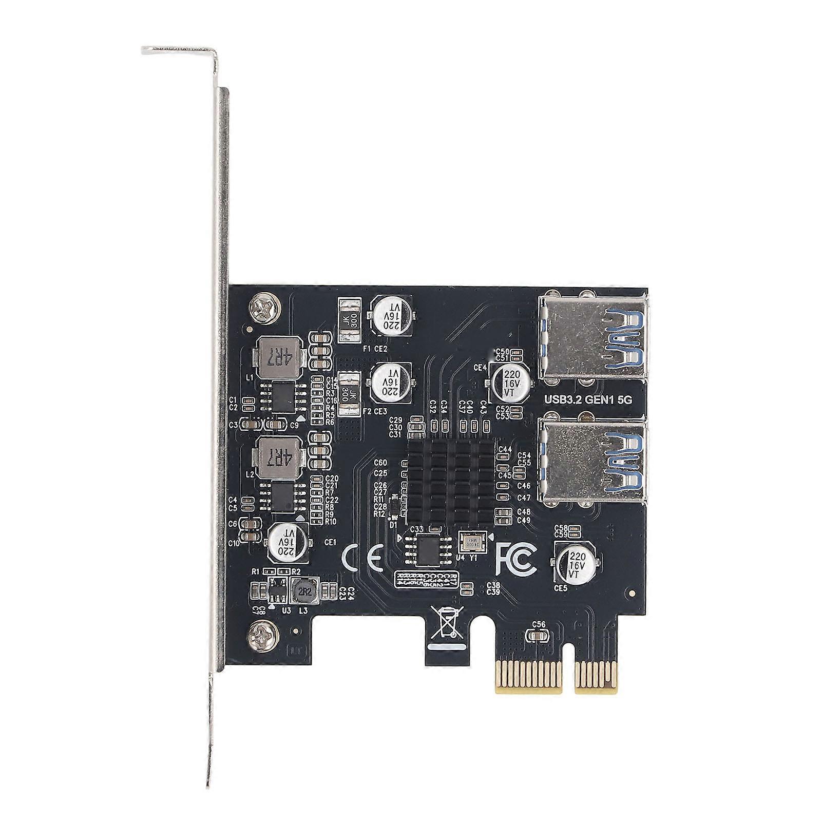 PCI E 1x to 4 USB 3.0 Slots Adapter, USB 3.2 GEN1 Expansion Card, USB A 5Gbps, Supports 1x, 4x, 8x and 16x Slots, 4 Port PCIe Adapter Card