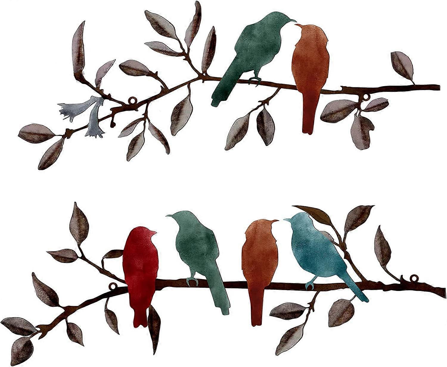 4 Pcs Black Metal Bird Wall Art - Silhouette Bird Sculptures For Indoor/Outdoor Decor (5.5 X 6.3 In Each)