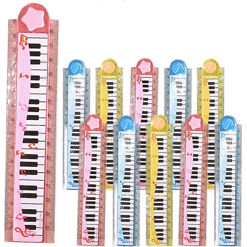 20stk foldbare lige linealer Multi-use lineal Børn linealer Yndige studerende linealer (tilfældig farve)