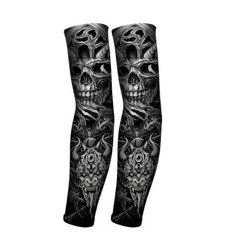 Tattoo Sleeves Set, Sunscreen Elasticity Flower Arm Gloves