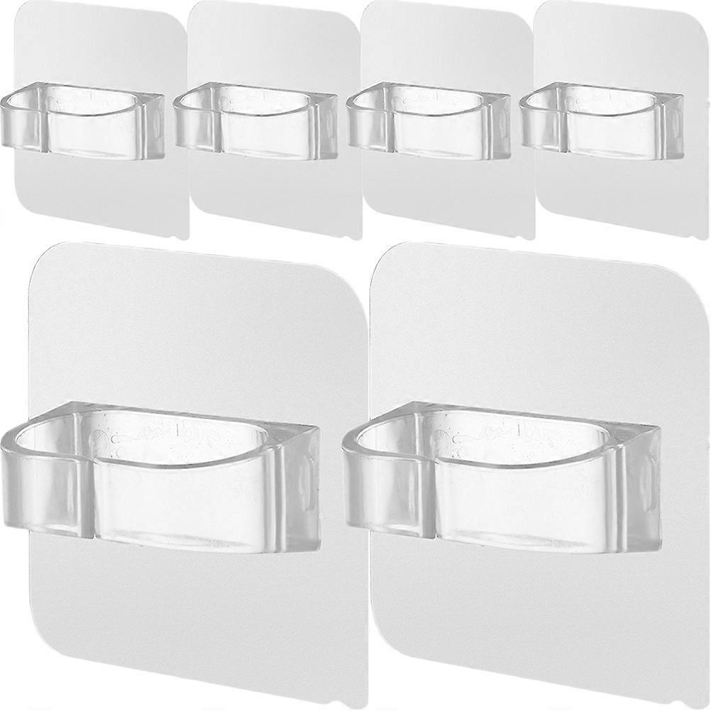 6pcs Self Adhesive Hooks Wall Hanging Hooks Opening Designed Hooks Clear Sticky Hooks
