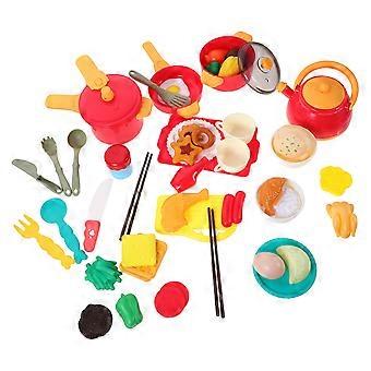 49 pcs/set meninos brinquedo crianças panelas panelas jogar cortar comida crianças cozinha playset brinquedo comida cozinha fingir brincar brinquedos