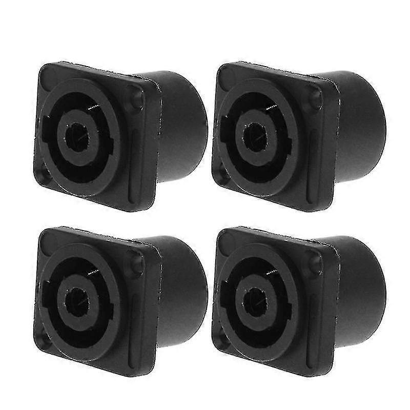 4pcs Jack Panel Socket Connector 4 Pole Audio Speaker Twist Lock Round Square Mo