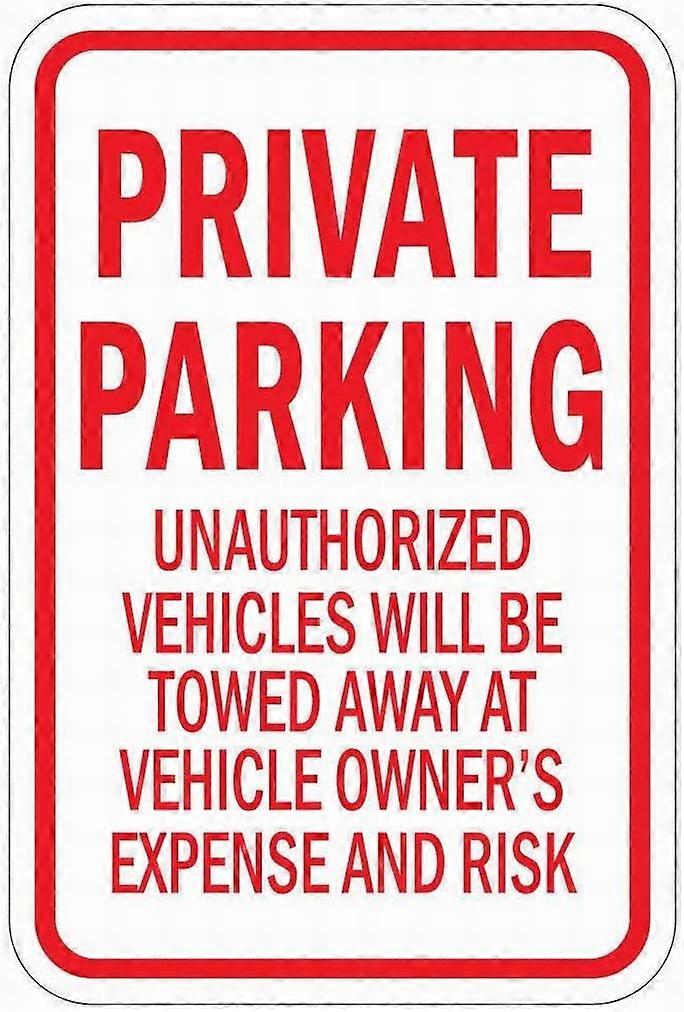 سيتم سحب المركبات الخاصة غير المصرح بها 12x16 علامة تحذير علامة القصدير