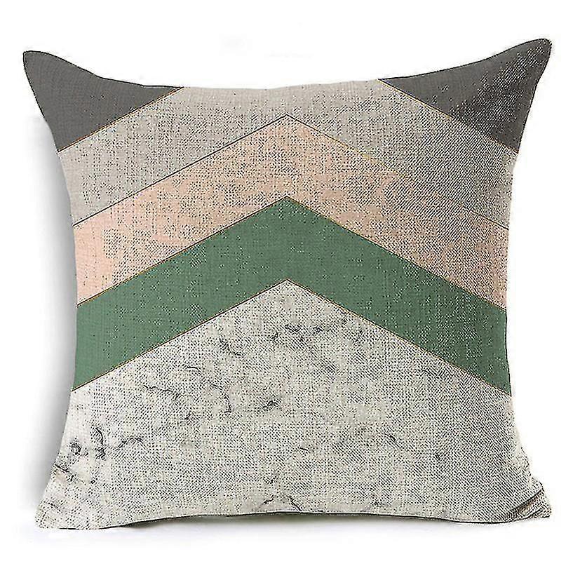 カラージオメトリック大理石リネンクッションカバーソファピローカバーベッドルームピローカ