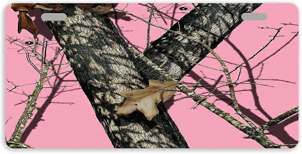 Tampa cor-de-rosa da placa de licença do Tag do carro do metal de Camo auto com 2 furos 11,8 x 6,1 polegadas