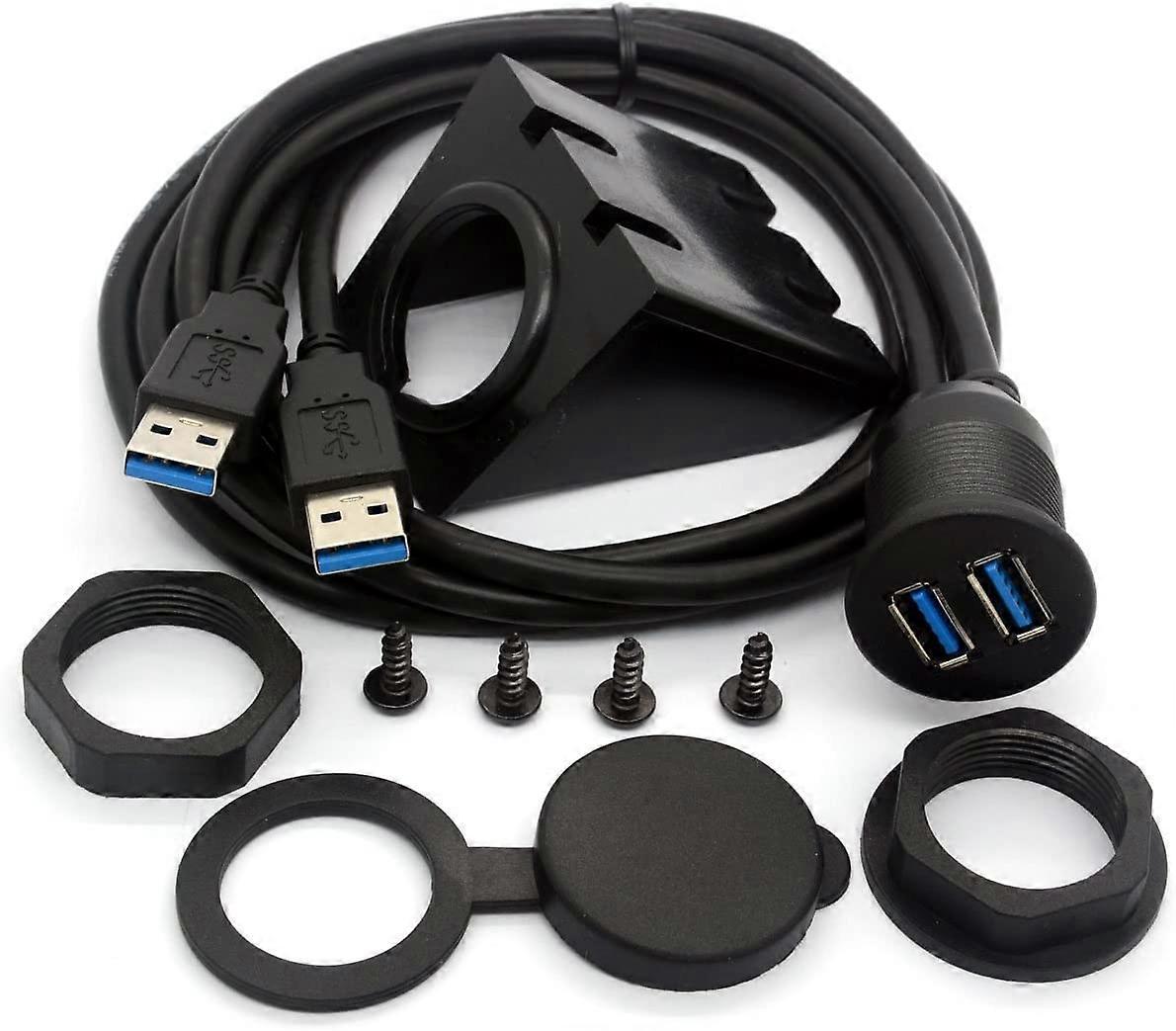 Centbest Usb 3.0 Flush Mount Cable, Dual Usb Flush Dash Panel Mount Cable