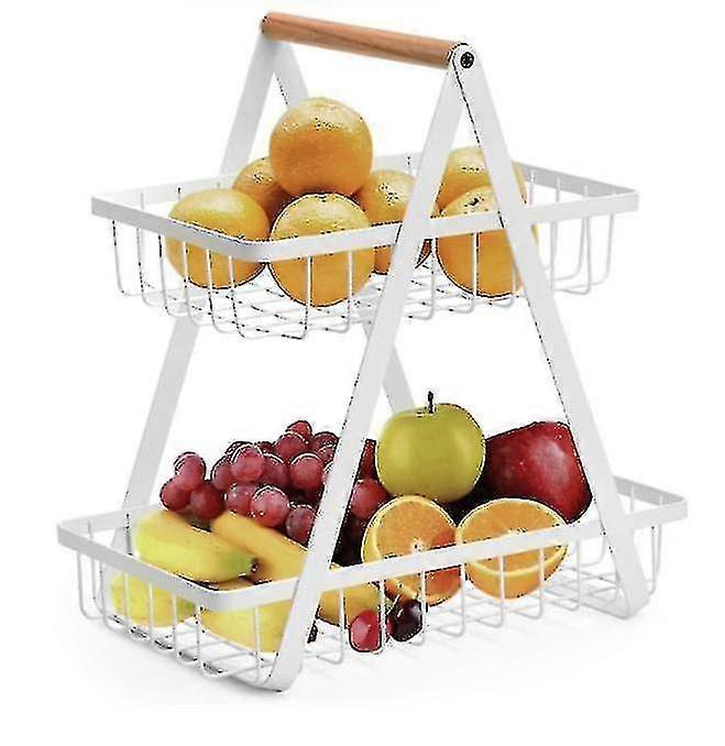 2 Tier Fruit Basket Removable Kitchen Storage Rack