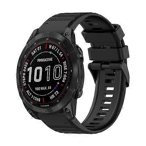 For Garmin Fenix 7 22mm Horizontal Texture Silicone Watch Band With Removal Tool XMKY