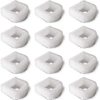 Erstatning skumfilter tilbehør (pakke med 12) for Cat Dog Pet Water Fountain - Kompatibel med keramiske fontener og Drinkwell 360 stålfontener