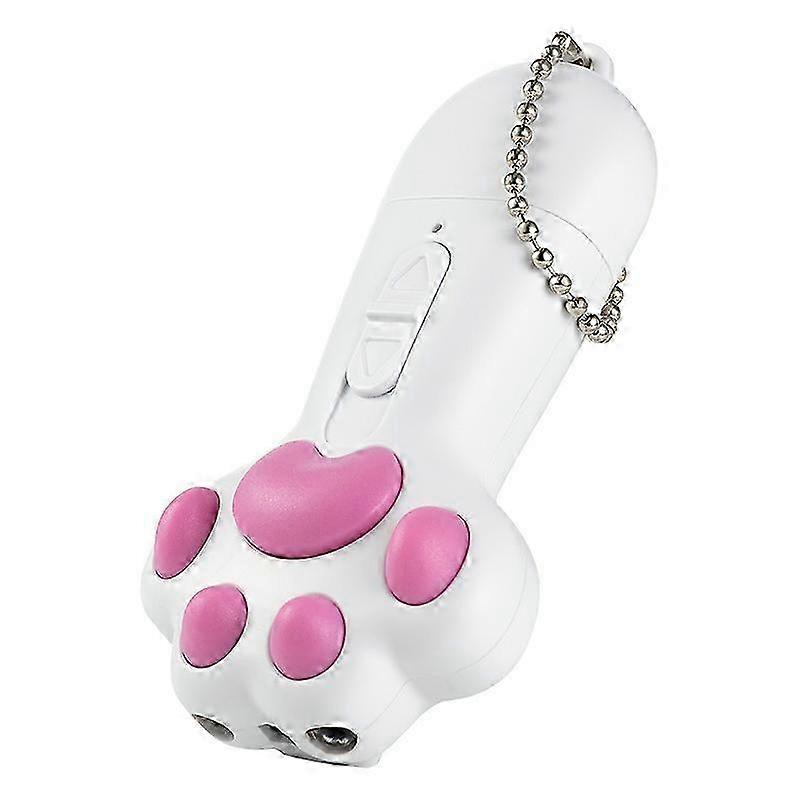 Cat Pointer,White,Interactive LED Cat Toy Adjustable Pattern, USB Rechargeable Red LED Light Up Toy for Cat Dog Training Tool