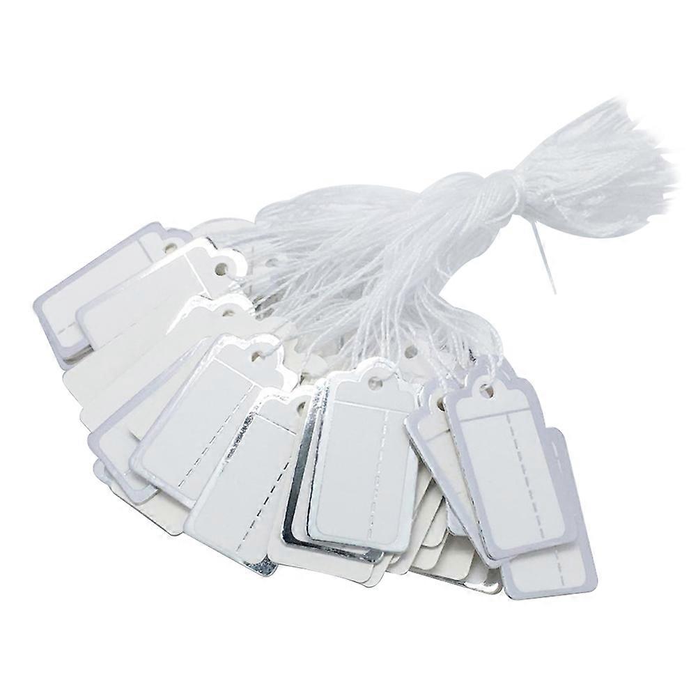 500 PCS Blank Labels Cardboard Tags String Hanging Gift Tags White Tags String