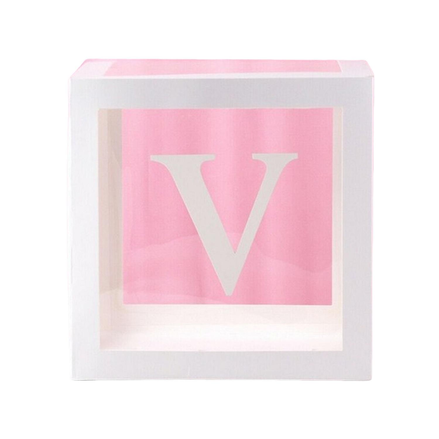 Balloon Box Reusable Clear Paper Box with Letter Stackable DIY Assembly 25 x 25cm Cube Box for
