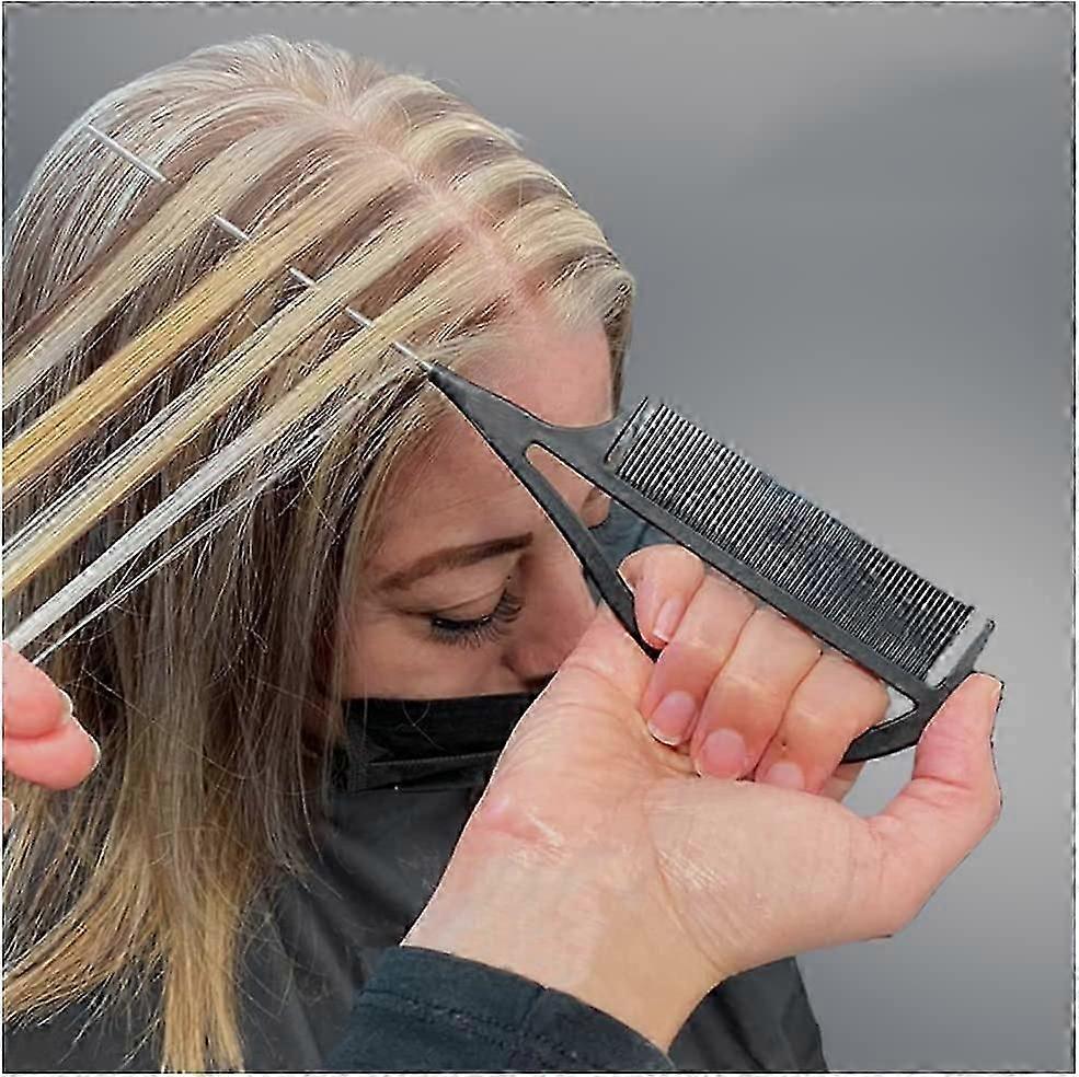 Pin Tail Comb with Curved Handle Professional Highlighting Comb Plastic Hair Teasing Comb (D-V2)