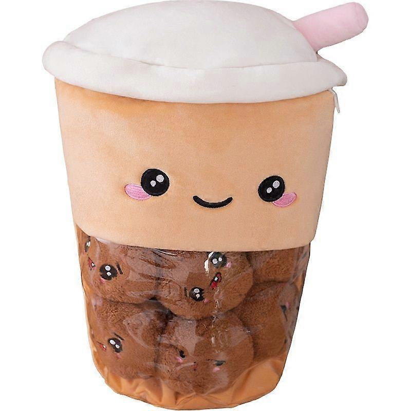 Mislaxy Bubble Tea Katze Kuscheltier 20 Cm - Kawaii Plüsch, Milchtee-Design, Weicher Samt