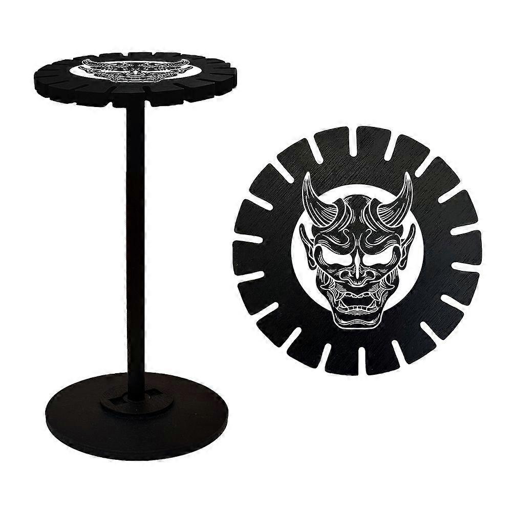 Wooden Wheel Wooden Display Shelf Black Holder Stand Rustic Divination Pendulum Storage Rack Witch Stuff Monster Pattern Wheel: 120x8mm 2pcs Studdle: