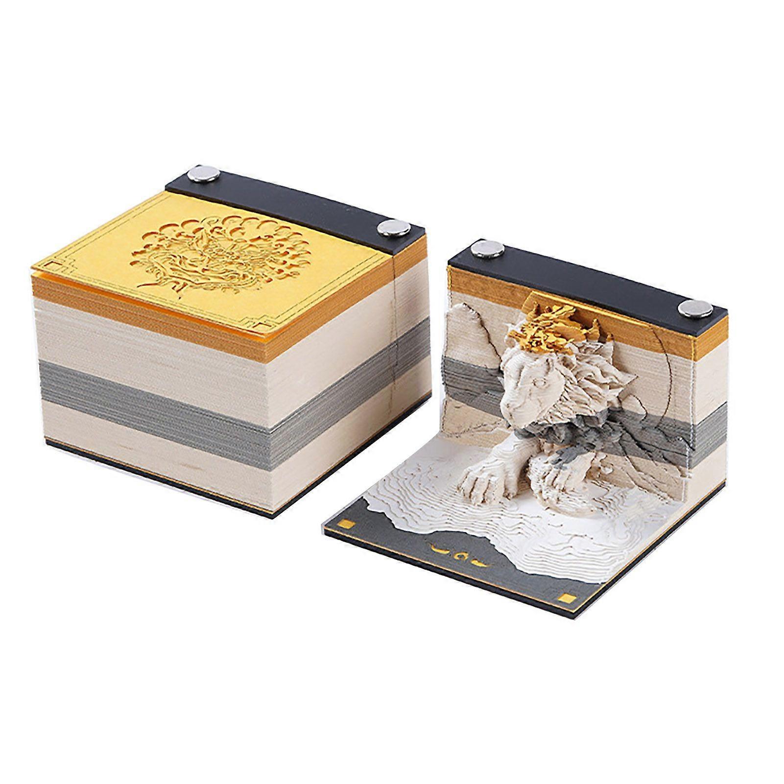 3D Paper Carving Art Memo Pad Animal Notepad Dinosaur Cheetah Mammoth Hippo Rhino Note Pad Desk Decoration
