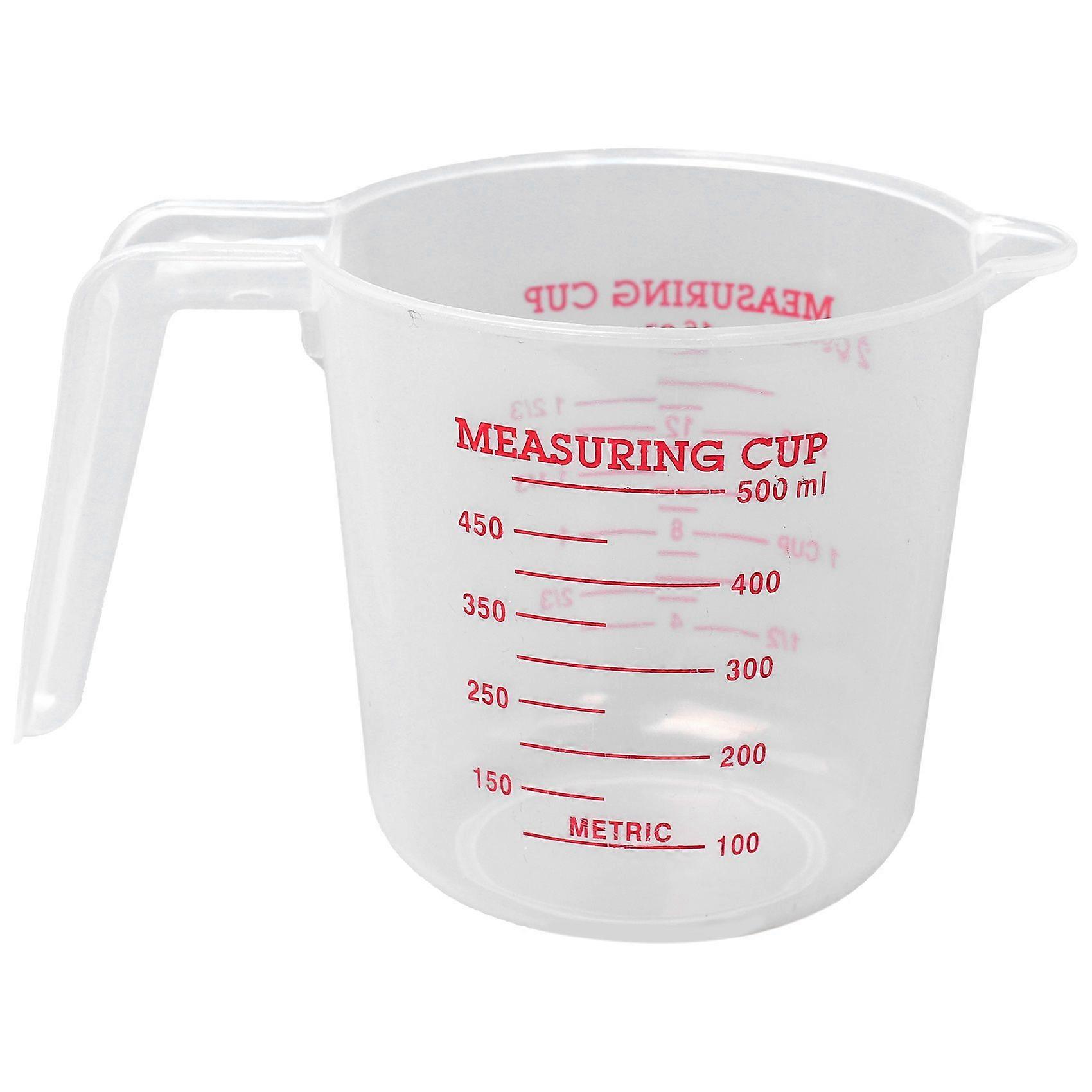 500ml Home Lab Measuring Jug Pitcher Plastic Handle Pour Spout Container