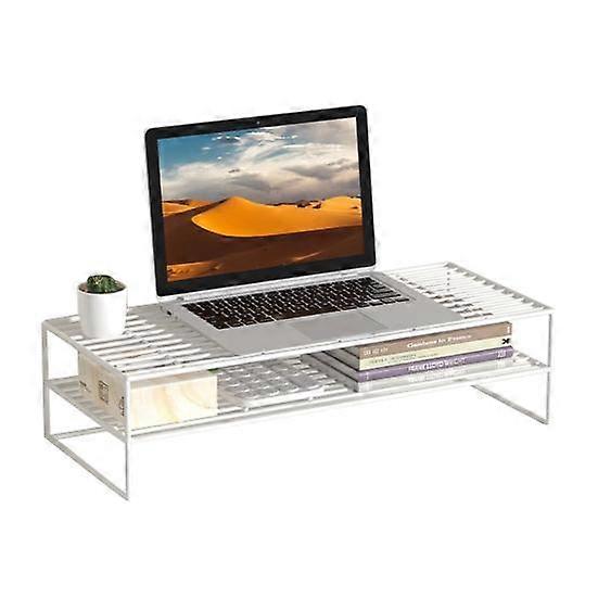 Computer Elevated Rack Monitor Stand Double-Layer Design High Stability Ventilated Laptop Stand Office