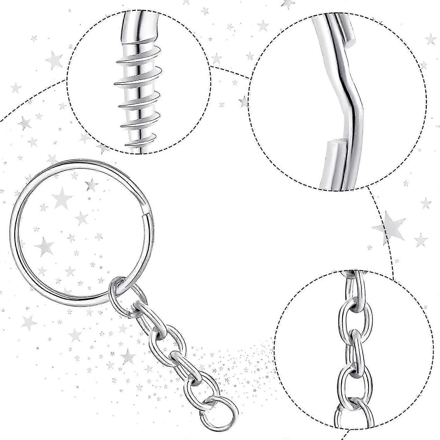 360 Pcs Key Chain Rings Kit With Screw Eye Pins Findings For Diy Crafts Jewelry Making Accessory