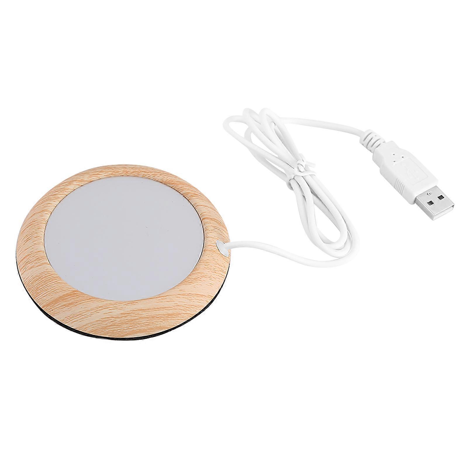 USB Wood Grain Cup Heater, Drink Coaster