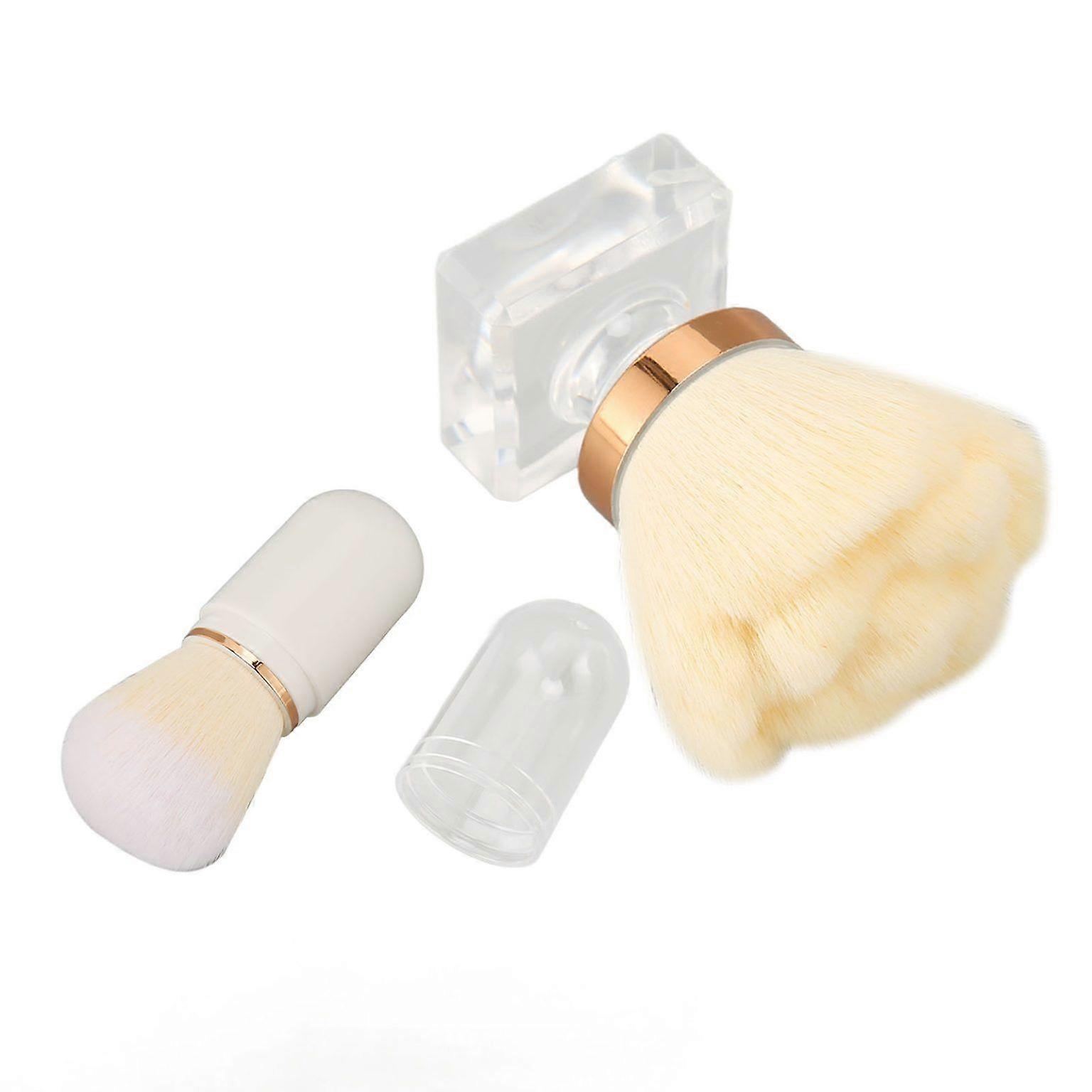 Transparent Round Powder Brush with Clear Handle