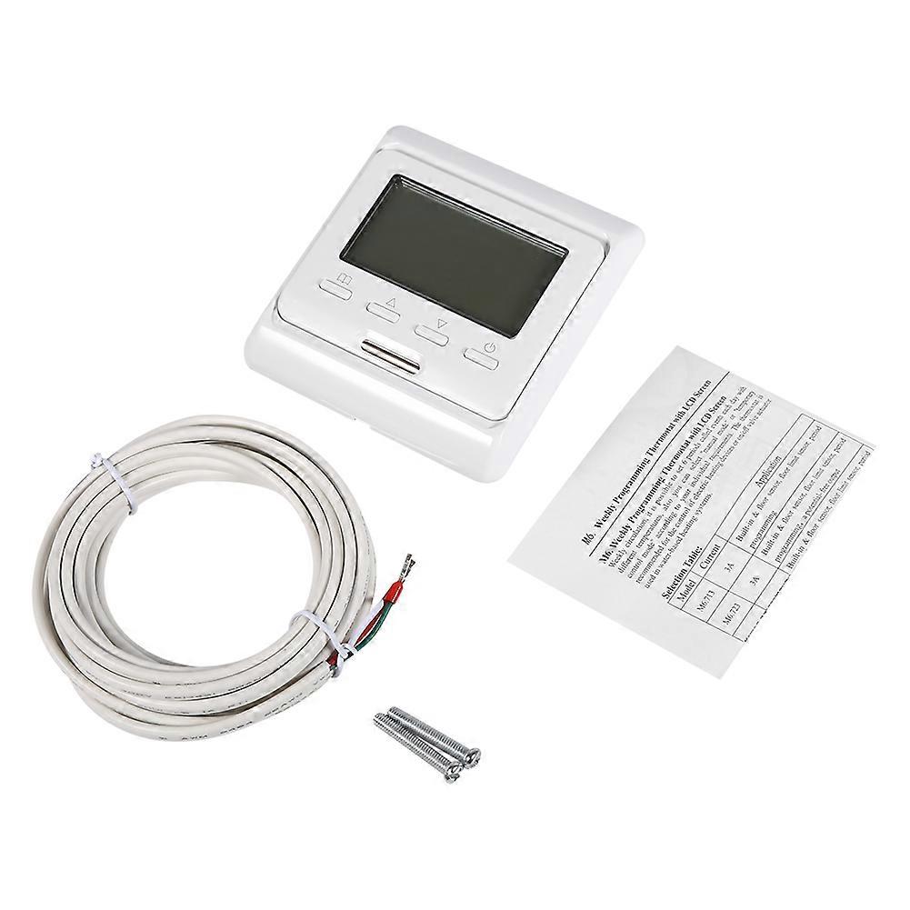 Digital LCD Display Weekly Electronic Programmable Floor Heating Thermostat Controller AC 230V