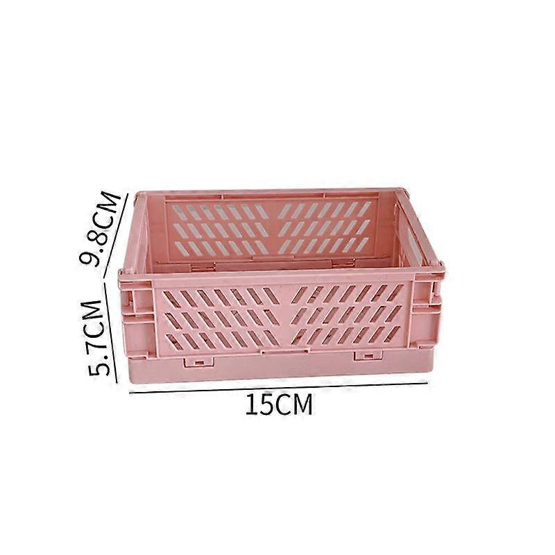Collapsible Crate Plastic Folding Storage Box Basket Utility Cosmetic Container Desktop Holder Home Use School Desk Storage Box