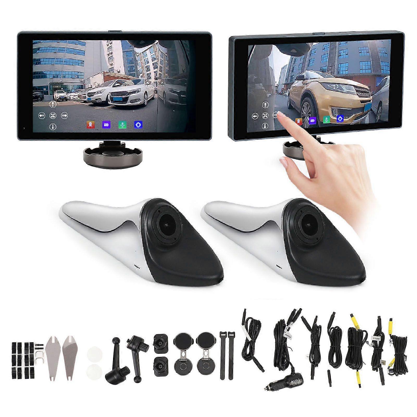 Left Right Side View Camera System with 5in Touch Screen 1920 X 1080P Camera Blind Spot Warning DVR Record Side Reversing Camera System SM502AI MK8729