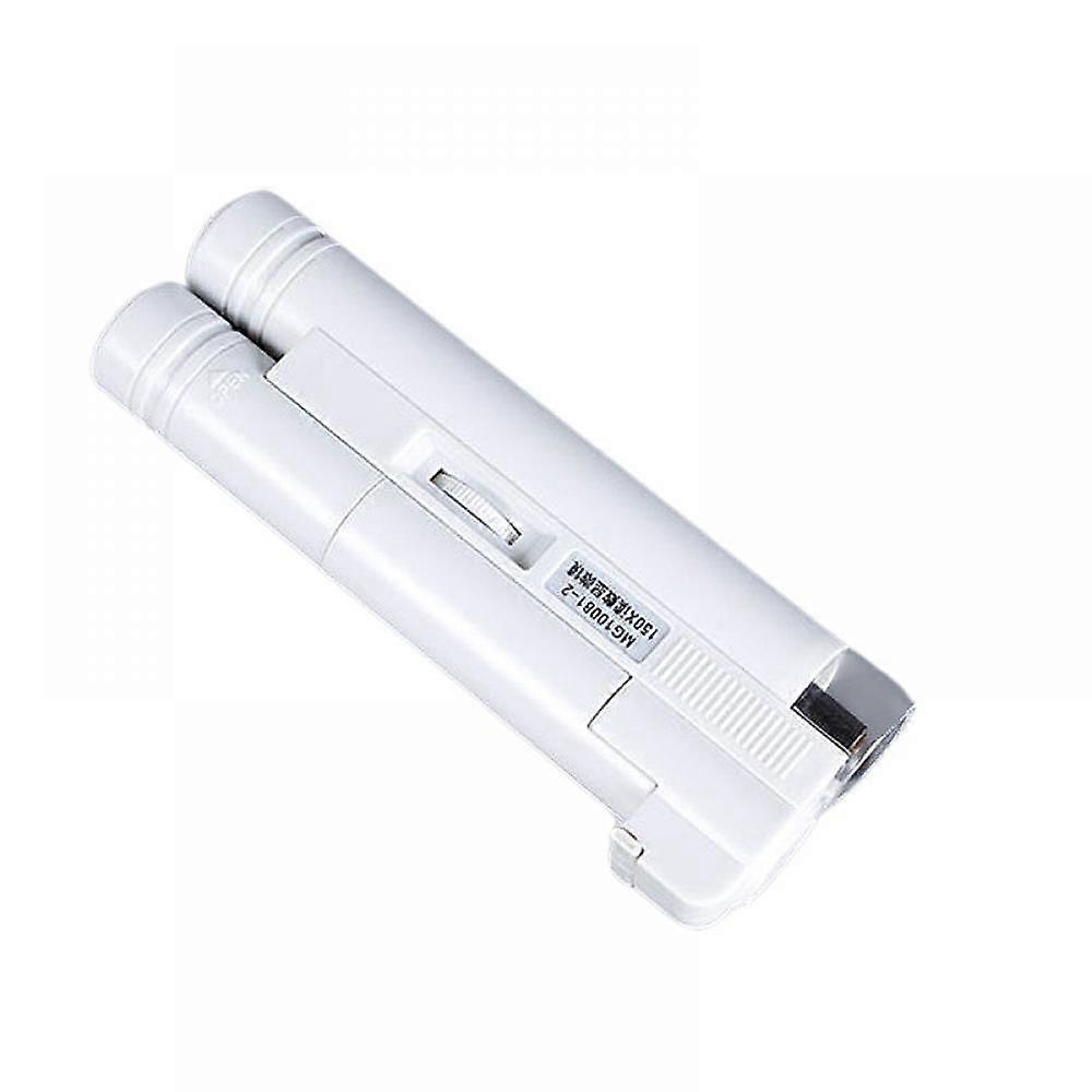 כיס אור מנורת LED מיני מיקרוסקופ כף יד מתקפל 150x תכשיטים זכוכית מגדלת מיקרוסקופ