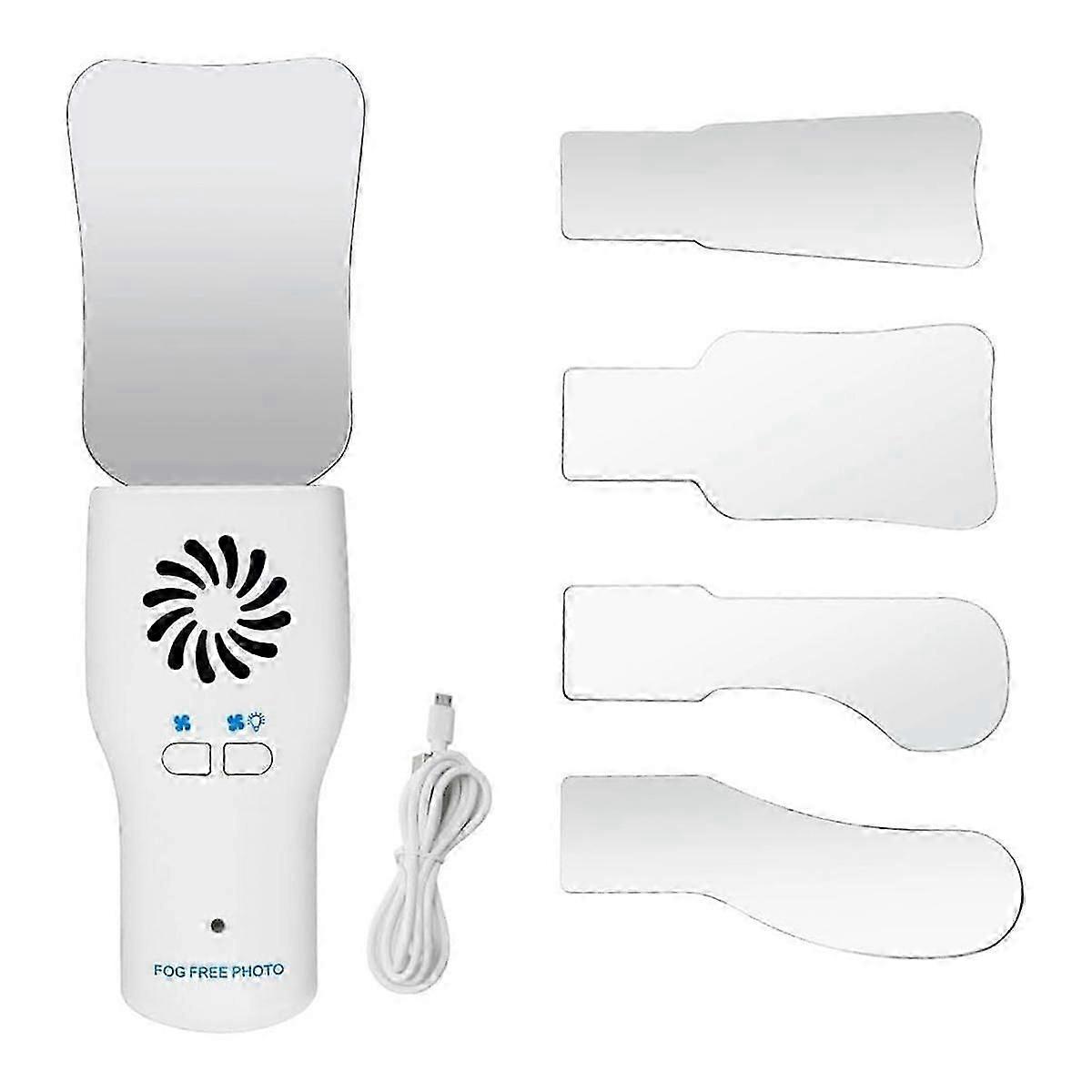 歯科用防曇ミラーセット曇りのない口腔内写真ステンレススチールミラー、LEDライト矯正リフレクター付き