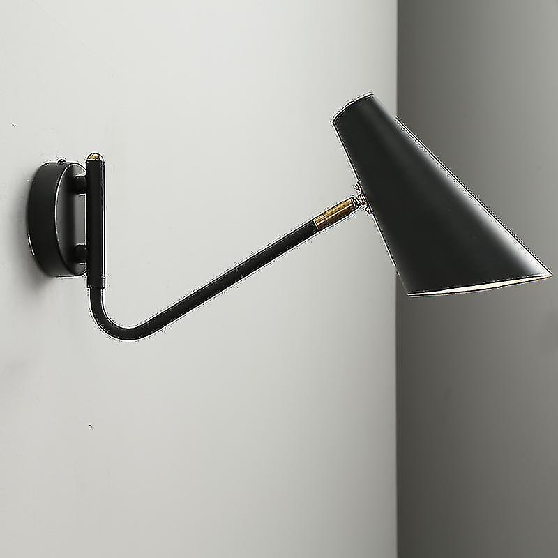 Industrial Adjustable Wall Lamp With Switch Reading Bedside Led E27 Wall Lamp (black)
