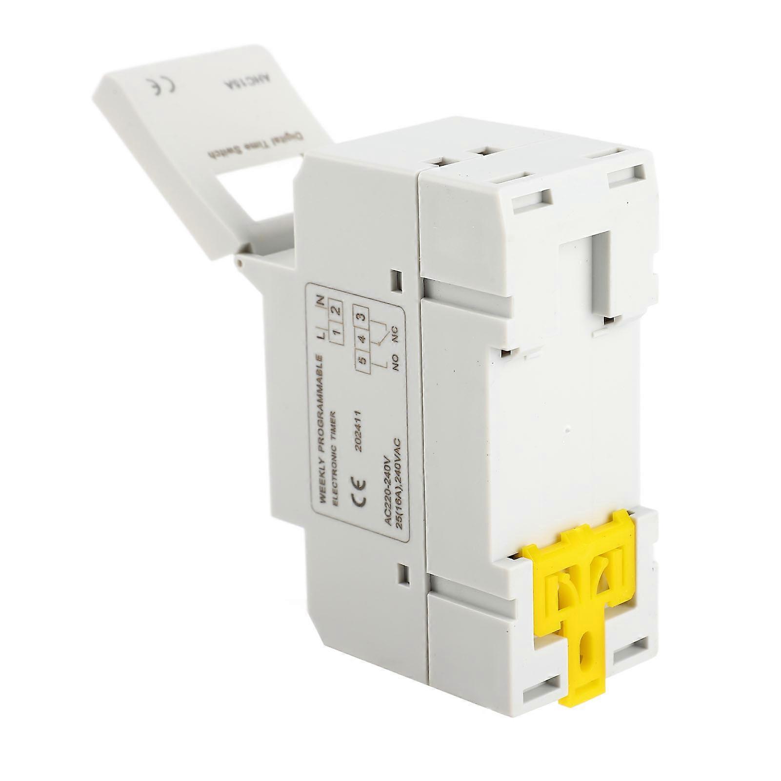 LCD Display Weekly Programmable Relay Timer 16 ON/OFF 86x36x65mm AC220V