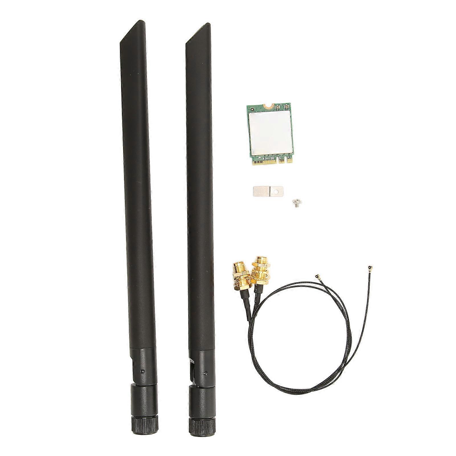 Wireless Card WIFI6E 5374M Gigabit 5G Dual Band NGFF BT 5.2 M2 Interface Wifi Card with Antenna Connecting Cable