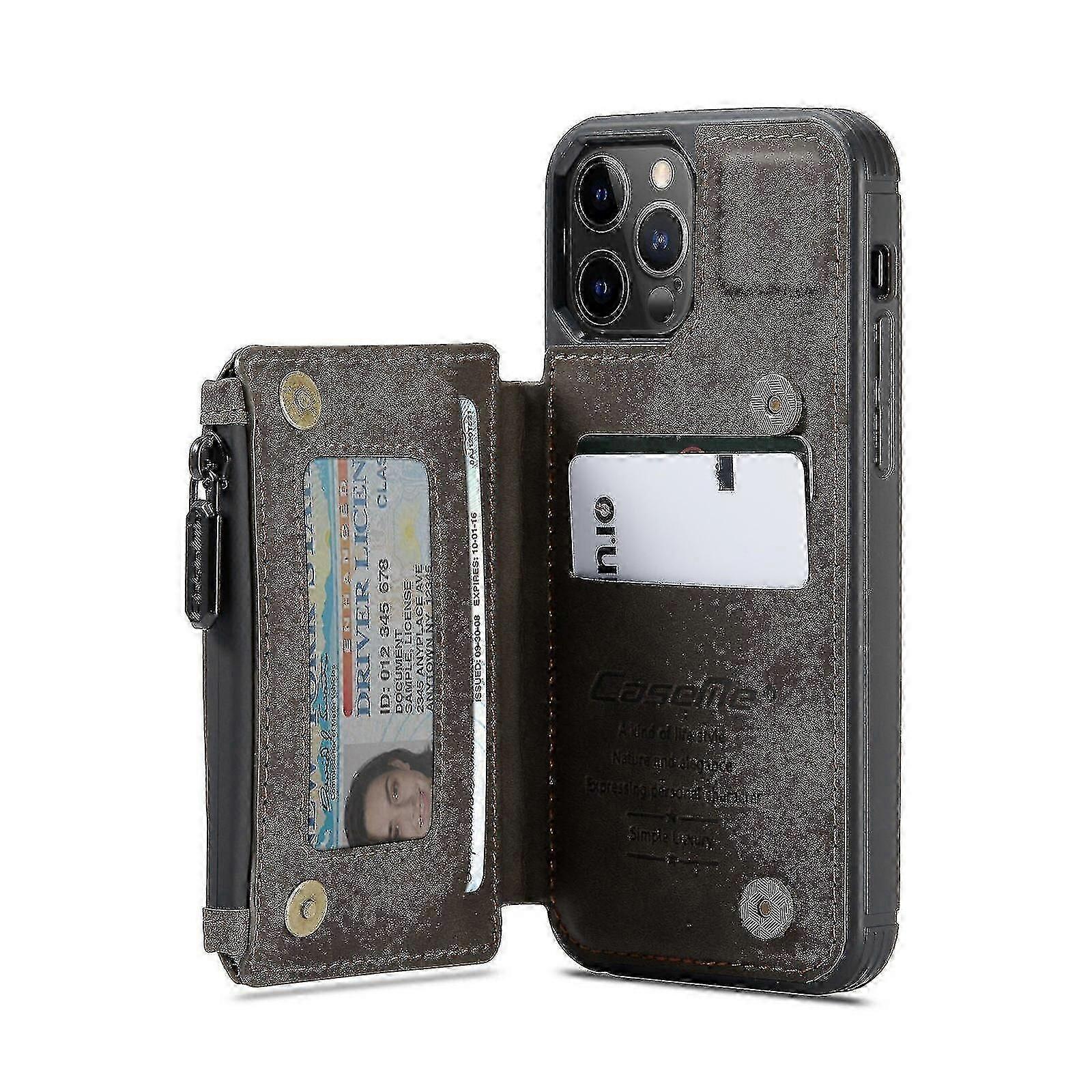 Multipurpose Leather Phone Case With Card Slots Zipper Wallet Back Cover compatible Iphone 13